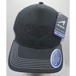 Christian‎ Edwards Ahead Black Trucker Hat Golf Baseball Strapback Mesh Cap NWT